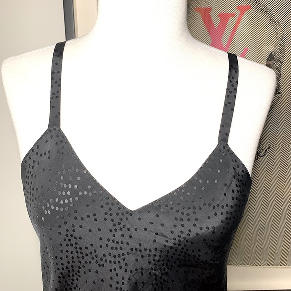 Vintage Eatons slip | neglige  v neck, black tonal dot size M - Picture 3 of 6